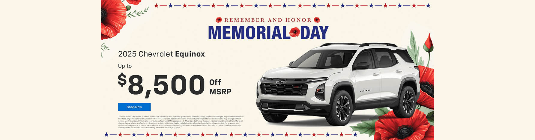 $8,500 Off Chevrolet Equinox